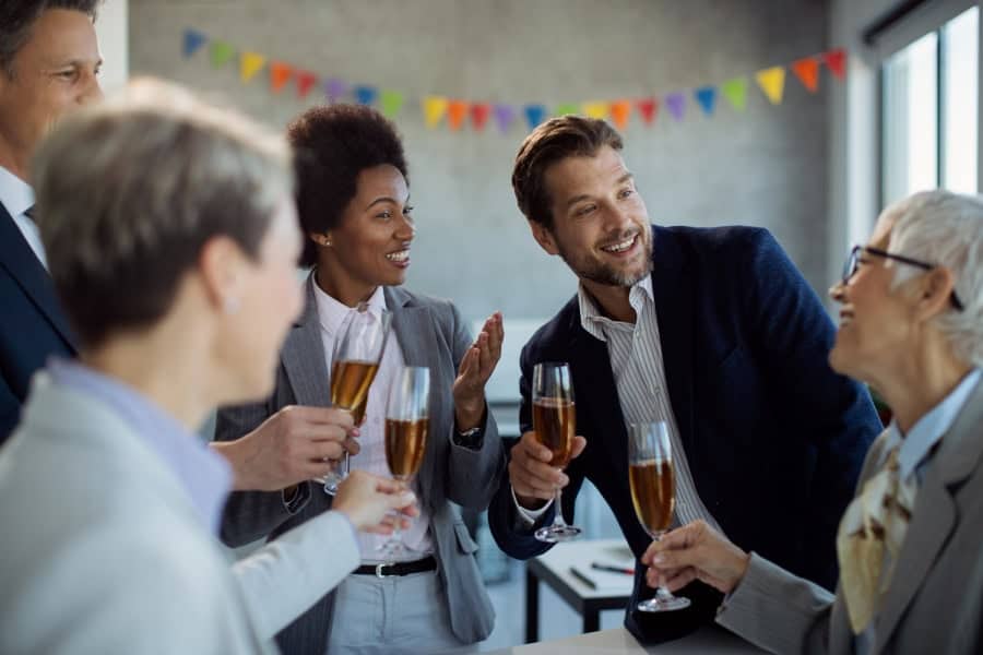 Picture of business colleagues celebrating business anniversary